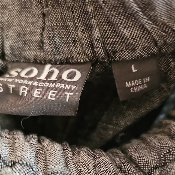 Soho Street NWT Women's Gray Linen/Cotton Capri Pants Size Large - Picture 2 of 8